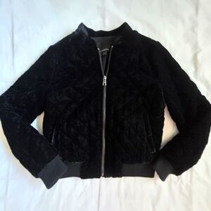 Banana Republic Womens Black Velvet Plush Jacket Size XS
